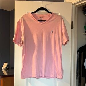 Polo by Ralph Lauren Men's Soft Pink V-Neck Tee